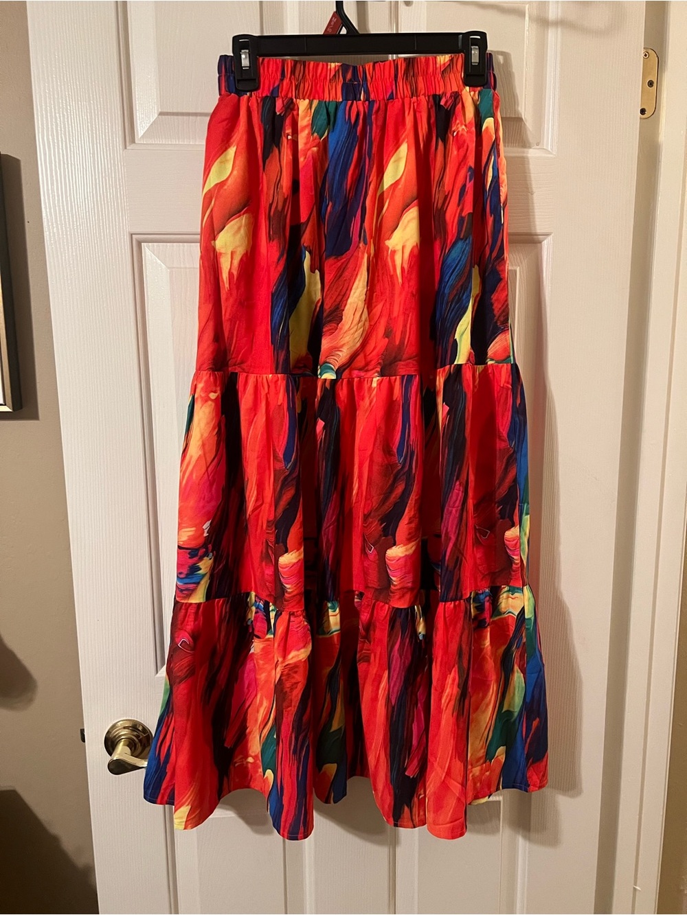 NWOT 🛍️ 3 for $25 🛍️ Arolina Vibrant Multicolor Tiered Bohemian Maxi Skirt Small